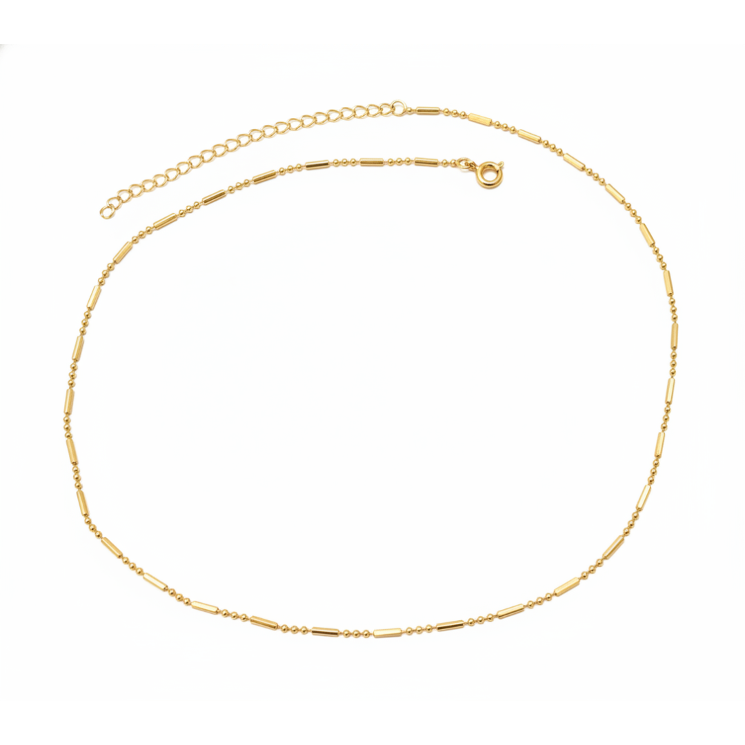 Colar tubinho com 3 bolinhas Colar tubinho com 3 bolinhas